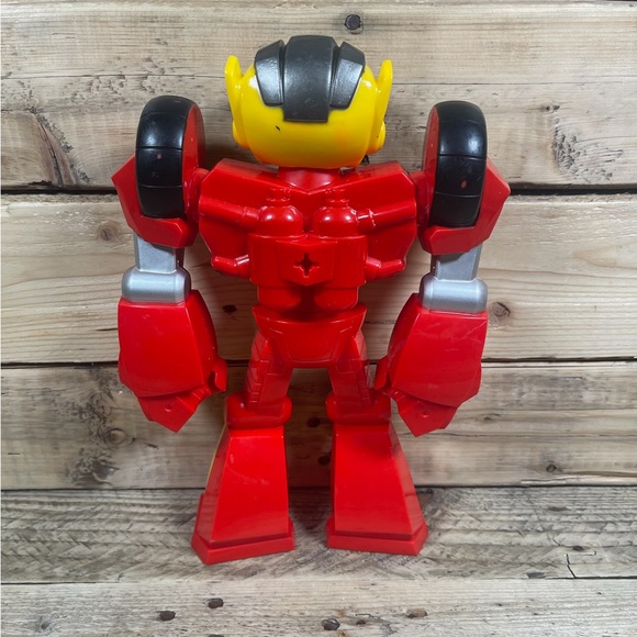 Hasbro Transformers Robot Playskool Hot Shot Rescue Bots 11" Red Yellow 2018 Toy - Picture 3 of 6
